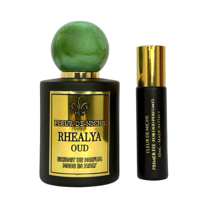 healya Oud Extrait de Parfum 30% con Primer FIX, profumo di lusso orientale
Nome file: rhealya-oud-dettaglio.jpg